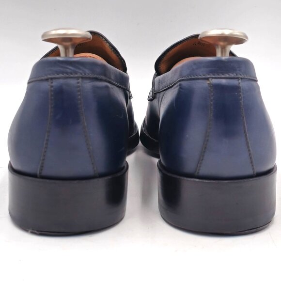 Gianni Gallucci Mens 11.5 / 44.5EU Navy Leather Dress Shoes Luxury Loafers $2211 main image 5